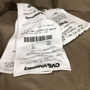 CVS Receipt Scarf Funny Gag Gift Holiday Secret Santa White Fleece 60x7.5